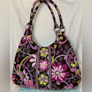 Vera Bradley Large Purple Punch Shoulder Bag. Retired Pattern. Great Condition.